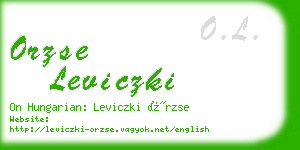 orzse leviczki business card